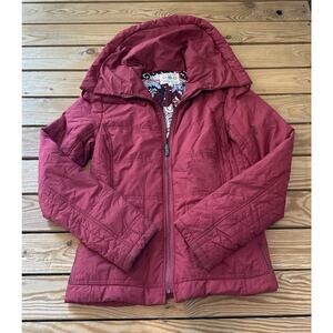 Title Nine Hooded Puffer Jacket Coat Size Small Women’s Red Full Zip